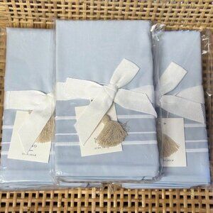 NEW Serena & Lily Soho Sateen Euro Pillow Sham-Sky Blue/White